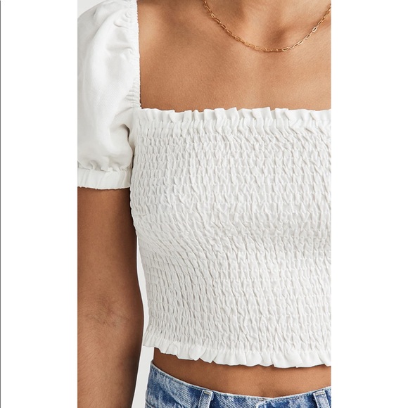 ASTR THE LABEL MASON PUFF SLEEVE CROP TOP White M - Picture 5 of 8
